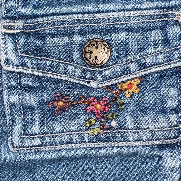 Oshkosh denim embroidered overall dress toddler size 3 - Picture 6 of 11